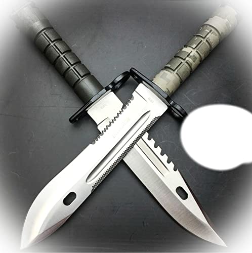 New 2 PC Military Survival Fixed Blade Hunting Knife Bayonet Tactical Bowie Camping Outdoor Pro Tactical Elite Knife BLDA-1071