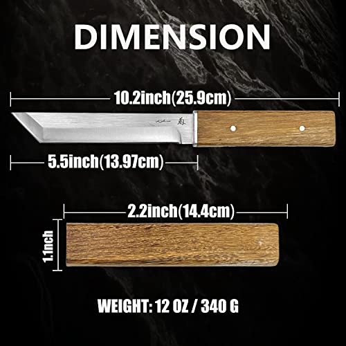 MADSABRE Bundle of 2 Items - Dual Blade Pocket Knife - Japanese Samurai Tanto Fixed Blade Katana - Perfect for Outdoor Hunting Survival Camping EDC Camping Hiking, Unique Gifts for Men