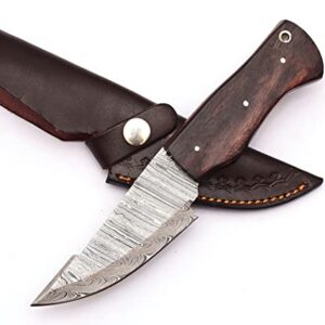 Sky Knives Handmade Fixed Blade High Carbon Steel, Damascus Hunting Knives, Bushcraft EDC Survival and Pocket Knife For Men With Sheath. (8 Inch Knife)