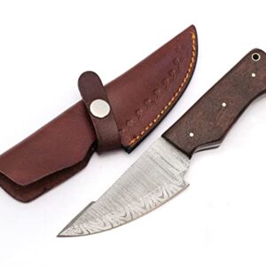 Sky Knives Handmade Fixed Blade High Carbon Steel, Damascus Hunting Knives, Bushcraft EDC Survival and Pocket Knife For Men With Sheath. (8 Inch Knife)