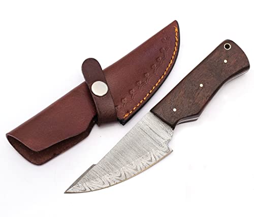 Sky Knives Handmade Fixed Blade High Carbon Steel, Damascus Hunting Knives, Bushcraft EDC Survival and Pocket Knife For Men With Sheath. (8 Inch Knife)