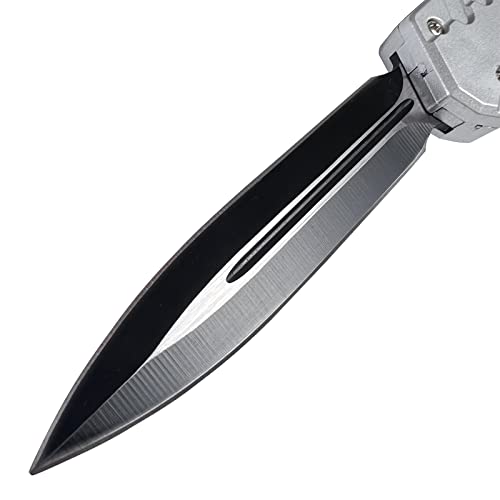 Pocket Survival Fishing Knife Outdoor Tactical Hunting Camping Tools 440C Stainless Steel Fixed Blade Knife Pocket Emergency EDC Gifts (Double Blade)