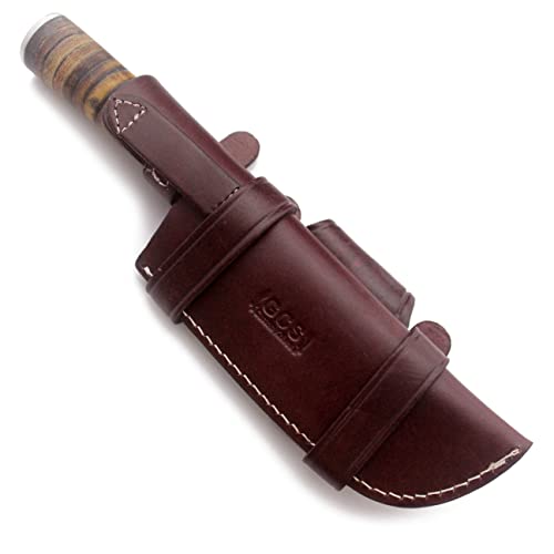 GCS Handmade Leather Spacers Handle D2 Tool Steel Tactical Hunting Knife with leather sheath Full tang blade designed for Hunting & EDC GCS 319