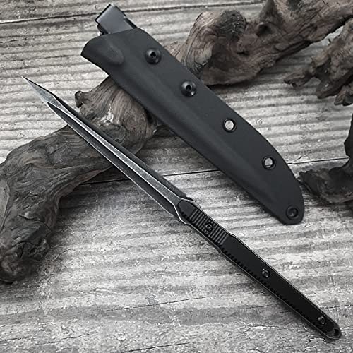 HUAAO HN9 9.4in 440C Stainless Steel Fixed Blade Knife with 4.7in Black Blade and Aviation Aluminum Handle for Outdoor, Tactical, Survival, Camping, Hunting and EDC