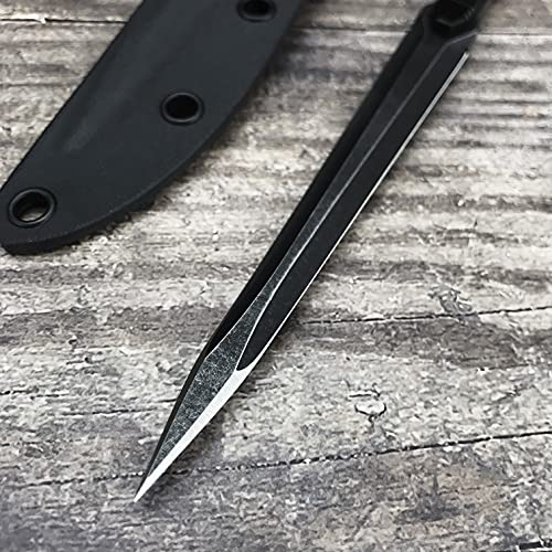 HUAAO HN9 9.4in 440C Stainless Steel Fixed Blade Knife with 4.7in Black Blade and Aviation Aluminum Handle for Outdoor, Tactical, Survival, Camping, Hunting and EDC