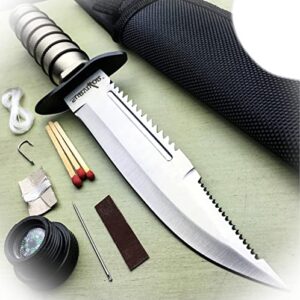 new 9.5″ survival combat tactical hunting knife w/ sheath military bowie fixed blade camping outdoor pro tactical elite knife blda-0544