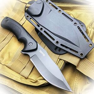 new 9″ black survival fixed blade tactical hunting knife w/ abs belt loop holster camping outdoor pro tactical elite knife blda-0524