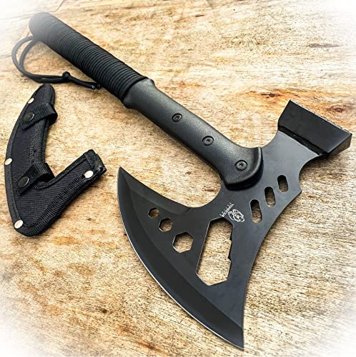 New 18" SURVIVAL CAMPING TOMAHAWK AXE BATTLE Hatchet Hunting Knife Tactical Camping Outdoor Pro Tactical Elite Knife BLDA-1089