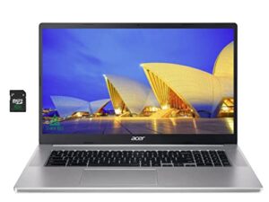 acer 2022 chromebook 17.3″ fhd for business and student laptop, intel celeron n4500 processor, 4gb ram, 64gb emmc flash memory, intel hd graphics 630, silver, chrome os, 32gb ubs card