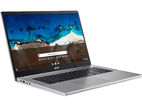 Acer 2022 Chromebook 17.3" FHD for Business and Student Laptop, Intel Celeron N4500 Processor, 4GB RAM, 64GB eMMC Flash Memory, Intel HD Graphics 630, Silver, Chrome OS, 32GB UBS Card