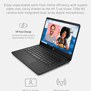 HP 14 Laptop, Intel Celeron N4020, 4 GB RAM, 64 GB Storage, 14-inch Micro-Edge HD Display, Windows 11 Home, Thin & Portable, 4K Graphics, One Year of Microsoft 365 (14-dq0020nr, 2021, Jet Black)