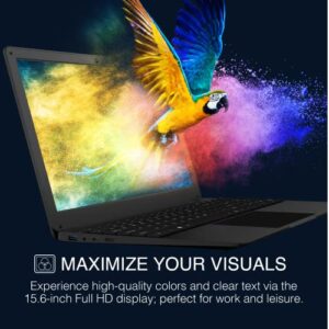 Packard Bell 15.6 inch Laptop IPS FHD 1920 x 1080 Resolution Laptop Computer, Intel Celeron N4020, UHD Graphics 600, 4GB Ram 128GB SSD, Micro SD Slot, Windows 11 in Home S Mode, 2MP Camera, Speakers