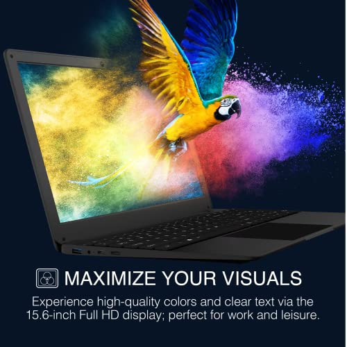 Packard Bell 15.6 inch Laptop IPS FHD 1920 x 1080 Resolution Laptop Computer, Intel Celeron N4020, UHD Graphics 600, 4GB Ram 128GB SSD, Micro SD Slot, Windows 11 in Home S Mode, 2MP Camera, Speakers