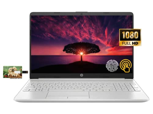 HP 15.6" FHD Touchscreen Business Laptop, 11th Gen Intel Core i3-1115G4 Processor, Windows 10 Pro, 12GB RAM, 256GB SSD, HDMI, Wi-Fi 5, Bluetooth, Fingerprint Reader, Silver, 32GB Durlyfish USB Card