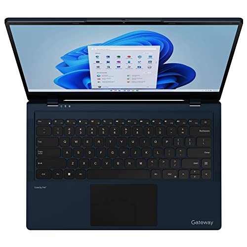 Gateway 15.6 HD Ultra Slim Notebook in Navy Blue Intel Dual Core up to 3.1Ghz 4GB DDR4 128GB SSD Tuned by THX Audio HDMI Cortana Webcam W11 (Renewed)