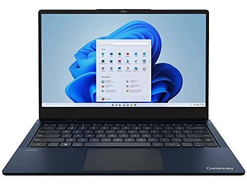 Gateway 15.6 HD Ultra Slim Notebook in Navy Blue Intel Dual Core up to 3.1Ghz 4GB DDR4 128GB SSD Tuned by THX Audio HDMI Cortana Webcam W11 (Renewed)