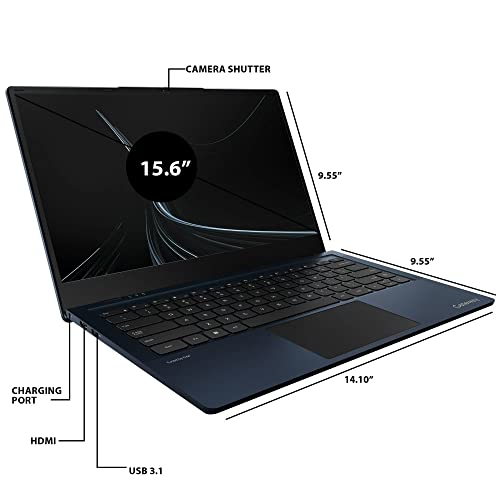 Gateway 15.6 HD Ultra Slim Notebook in Navy Blue Intel Dual Core up to 3.1Ghz 4GB DDR4 128GB SSD Tuned by THX Audio HDMI Cortana Webcam W11 (Renewed)