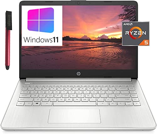 HP 2022 Newest 14 14.0" FHD Laptop Computer, Hexa-Core AMD Ryzen 5 5500U up to 4.0GHz (Beat i5-1135G7), 8GB DDR4 RAM, 256GB PCIe SSD, WiFi 6, Bluetooth 5.2, Type-C, Windows 11, BROAG 64GB Flash Drive
