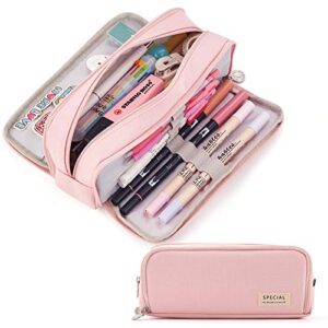 CICIMELON 2 Pcs Durable Pink Pencil Case Stationery Organizer Pencil Pouch Pen Bag