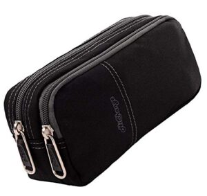 pencil case, large capacity pencil cases pencil bag with two compartments (black)