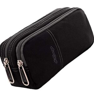 Pencil Case, Large Capacity Pencil Cases Pencil Bag with Two Compartments (Black)