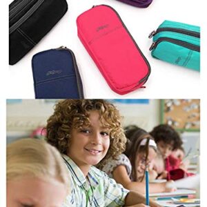 Pencil Case, Large Capacity Pencil Cases Pencil Bag with Two Compartments (Black)