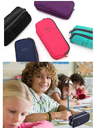 Pencil Case, Large Capacity Pencil Cases Pencil Bag with Two Compartments (Black)