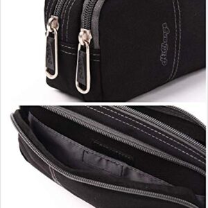 Pencil Case, Large Capacity Pencil Cases Pencil Bag with Two Compartments (Black)