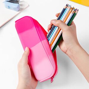 Wisbow, 3 Pack, 3 Color, Silicone Pencil Case Pouch Bag, Stylish Simple Durable Multifonction Organizer Box, Small Cute Aesthetic Zipper Pencil Pouch, Travel Cosmetics Makeup Bag, Gifts.