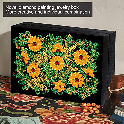 Hilitand Manual DIY Exquisite Diamond Painting Storage Organizer Container Kits, 5D Special Shaped Rhinestone Diamond Painting Box Crystal Craft Interior Painting for Earrings,Toys and Makeup Storage