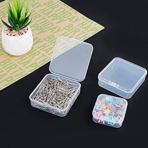 IBEQUEM 18Pcs Mixed Sizes Rectangular Empty Plastic Box, Mini Clear Plastic Organizer Small Plastic Beads Storage Containers with Hinged Lids for Craft Projects, Jewelry, Tools, Hardware, Small Items