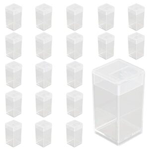 tighall 20 pack diamond embroidery storage jars small beads storage container refills clear plastic storage box for diy stitch tools nail for small object (20pcs, square)