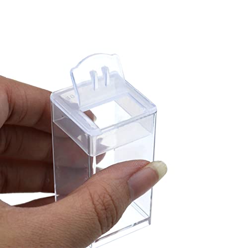 Tighall 20 Pack Diamond Embroidery Storage Jars Small Beads Storage Container Refills Clear Plastic Storage Box for DIY Stitch Tools Nail for Small Object (20Pcs, Square)