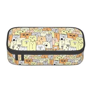 igneinf funny animal compartment pencil case durable with zipper pencil pouch for office boys girls teenagers
