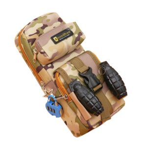 jusimon pencil case pencil box storage box for school students boys teens kids small tool bag large capacity pen case pouch men camo cordura (desert)