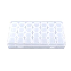 alvinlite 28 grids plastic organizer box with adjustable dividers, clear storage container for beads earring jewelry craft tackles tools