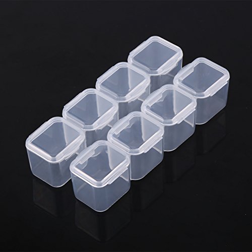 Alvinlite 28 Grids Plastic Organizer Box with Adjustable Dividers, Clear Storage Container for Beads Earring Jewelry Craft Tackles Tools