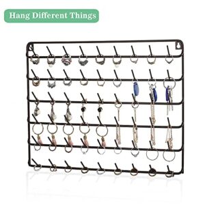 MOOACE 54 Spools Thread Rack Set of 2, Metal Thread Holder Organizer with Hanging Hooks for Embroidery Quilting and Sewing Threads, Brown