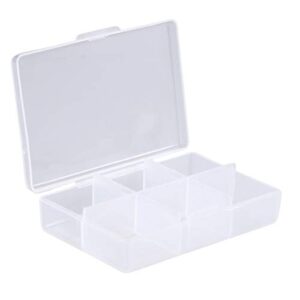 healifty 10pcs 6 grid plastic jewelry box clear beads jewelry organizer storage box with dividers for necklace rings earrings (transparent)