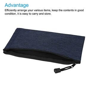 PATIKIL Canvas Zipper Bags, 5 Pack B6 Blank DIY Zip Pocket Pencil Case Stationery Pouch for Travel Craft Supply, Navy Blue