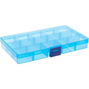 6 Pack Plastic Jewelry Organizer Box with Labels and Dividers for Custom Organization (7 x 4 x 1 in)