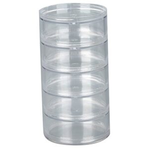 tdotm 4/5 layer big cylinder stackable transparent round ps plastic cosmetics jewelry beads sewing pills storage container box (5layer)…