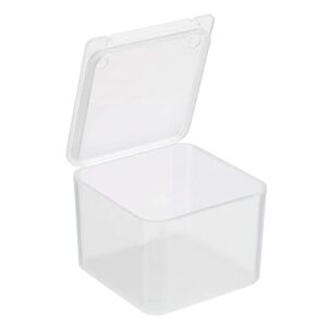 patikil clear storage container with hinged lid 40x28mm, 24 pack plastic square box for beads art craft