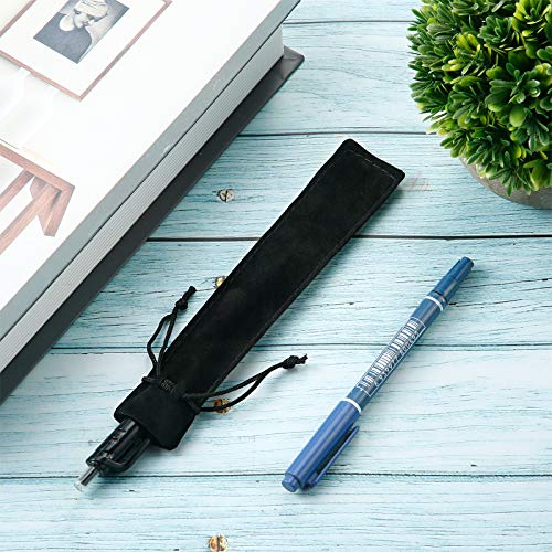 50 Pieces Pen Pouch Velvet Drawstring Pen Bag Velvet Case Pencil Bag for Pen and Pencil (Black)