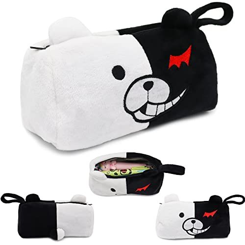 Heionia Anime Pencil Case Monokuma Pencils Case Set Pouch Holder Box Makeup Bag School Supplies Anime Zipper Stationery Large Capacity Birthday Christmas Gifts for Kids Students (HENG)