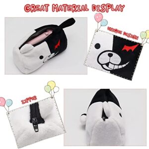 Heionia Anime Pencil Case Monokuma Pencils Case Set Pouch Holder Box Makeup Bag School Supplies Anime Zipper Stationery Large Capacity Birthday Christmas Gifts for Kids Students (HENG)