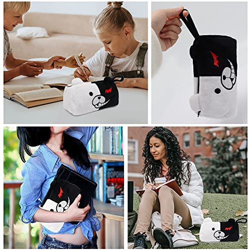 Heionia Anime Pencil Case Monokuma Pencils Case Set Pouch Holder Box Makeup Bag School Supplies Anime Zipper Stationery Large Capacity Birthday Christmas Gifts for Kids Students (HENG)