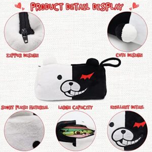 Heionia Anime Pencil Case Monokuma Pencils Case Set Pouch Holder Box Makeup Bag School Supplies Anime Zipper Stationery Large Capacity Birthday Christmas Gifts for Kids Students (HENG)