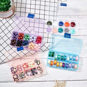 PH PandaHall 5 Pack 10 Grids Bead Organizer Plastic Storage Box Case Mini Tackle Box Container Jewelry Organizer with Movable Dividers for Small Stone Jewelry Sewing Fishing, 2.6x5x0.8 Inch