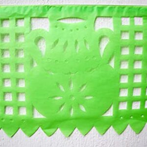 Papel Picado Party Banner - Fiesta Party Decorations - 5 Pk 82 Ft Total - Tissue Paper Fiesta Banner - Mexican Theme Party Decorations - Cinco de Mayo - Dia de los Muertos - Mexican Party Supplies